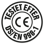 Testet efter DS/EN 998-1